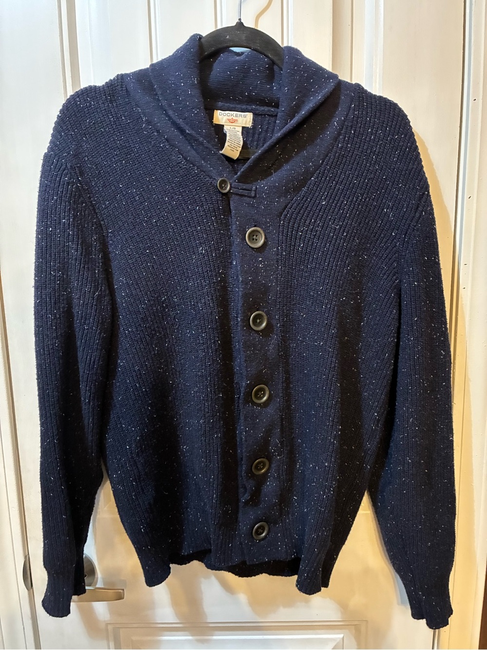Dockers Navy Shawl-Collar Button-Up Cardigan